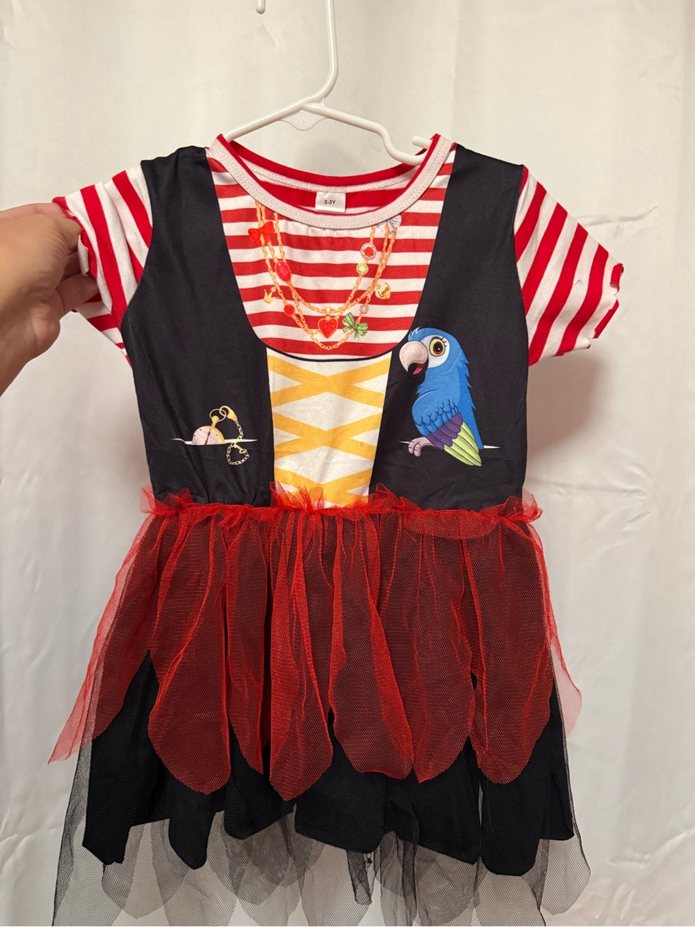 Girls Red Pirate Costume Dress